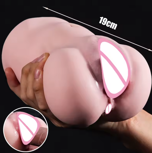 Realistic Vagina Auns Real Artificial Vaginal Pocket Pussy for Men Dual Channels Seductive Tight Anal Male Masturbator Sex Toys